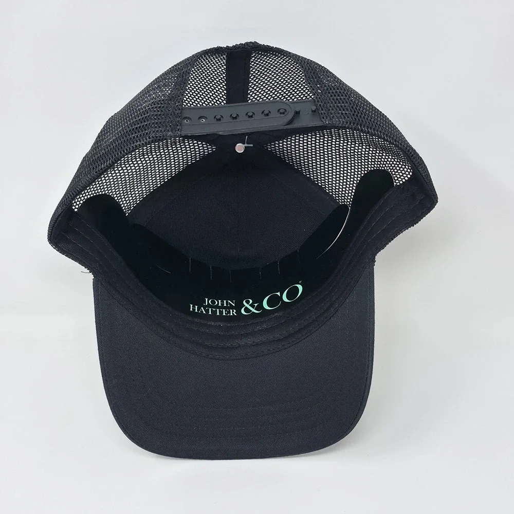 John Hatter & Co Snapback Cap Black A-Frame Trucker Hat The‎ Boss Rubber Patch